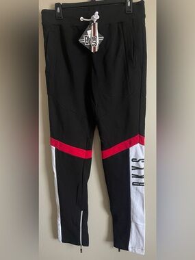 Men’s White & Red Athletic Track Pants Size L